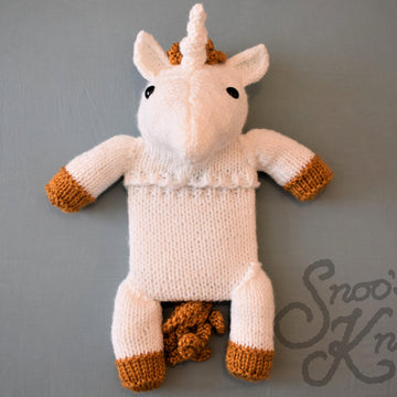 Unicorn Hot Water Bottle Cover Knitting Pattern Snoo's Knits