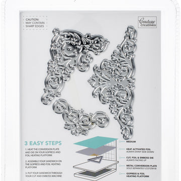 Artdeco Creations Cardmaker Essentials Cut, Foil & Emboss Dies - Flourished Corners 1.37" To 3.58"