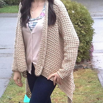 V-Stitch Seamless Drape Front Cardigan