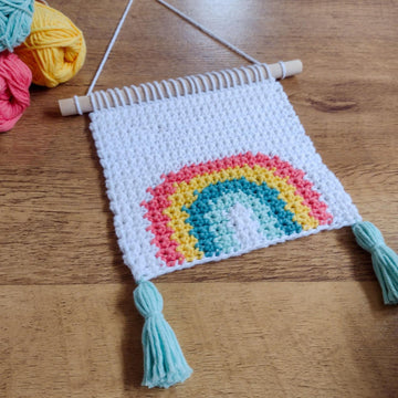 Mini Rainbow Crochet Wall Hanging