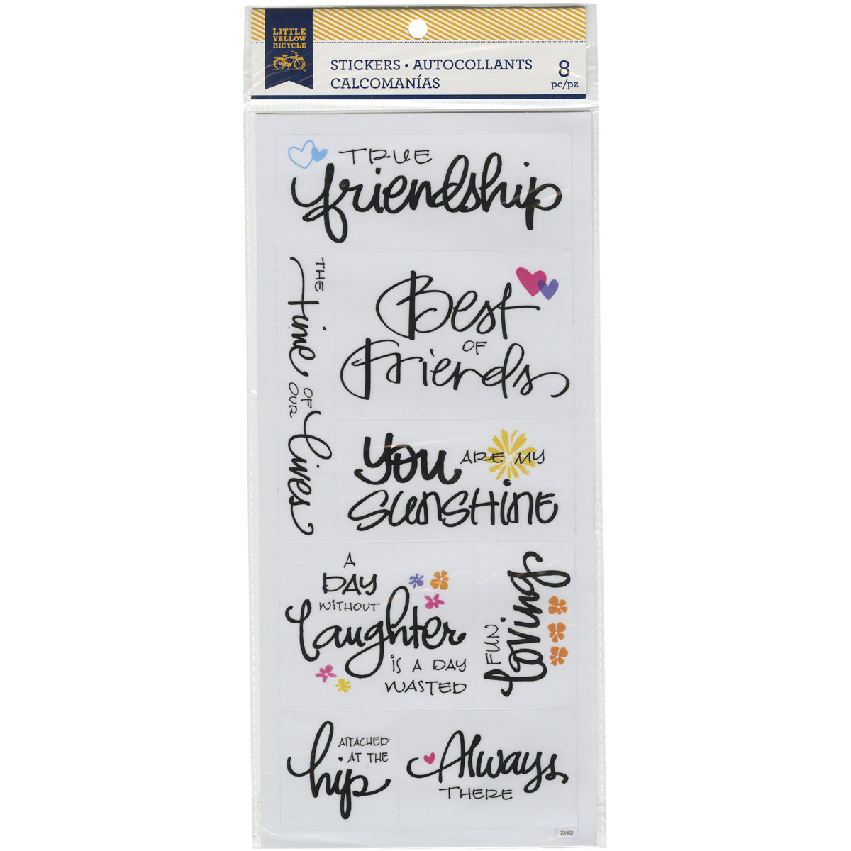 Momenta Little Yellow Bicycle Vellum Stickers - Friendship