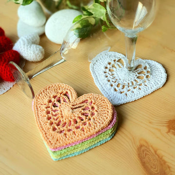 Lacey heart coasters