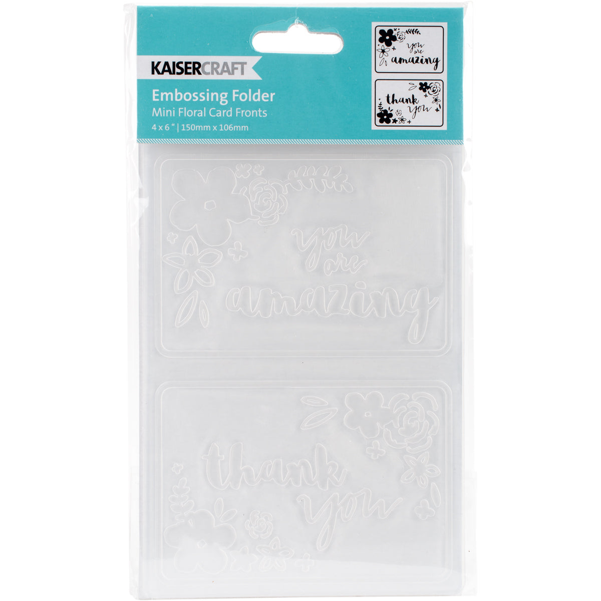 Kaisercraft Embossing Folder 4"X6" - Mini Floral Card Fronts