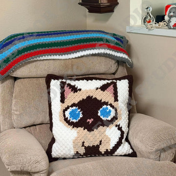 Siamese Cat Pillow Pattern C2C