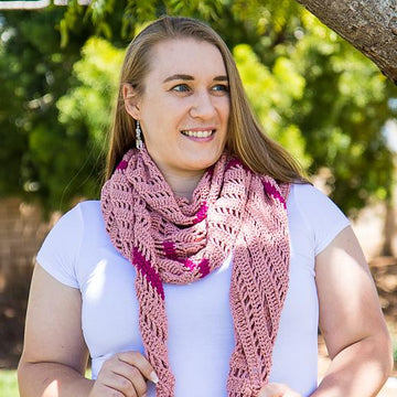 Striped Keyhole Boomerang Shawl