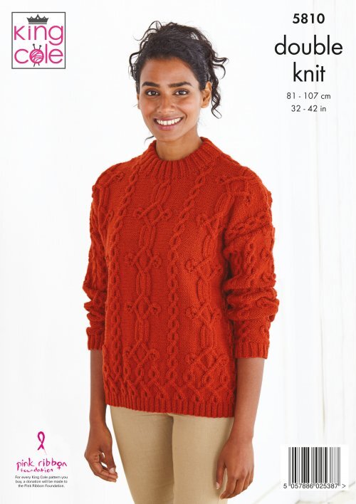 Sweater and Cardigan in King Cole Merino Blend DK - P5810 - Leaflet