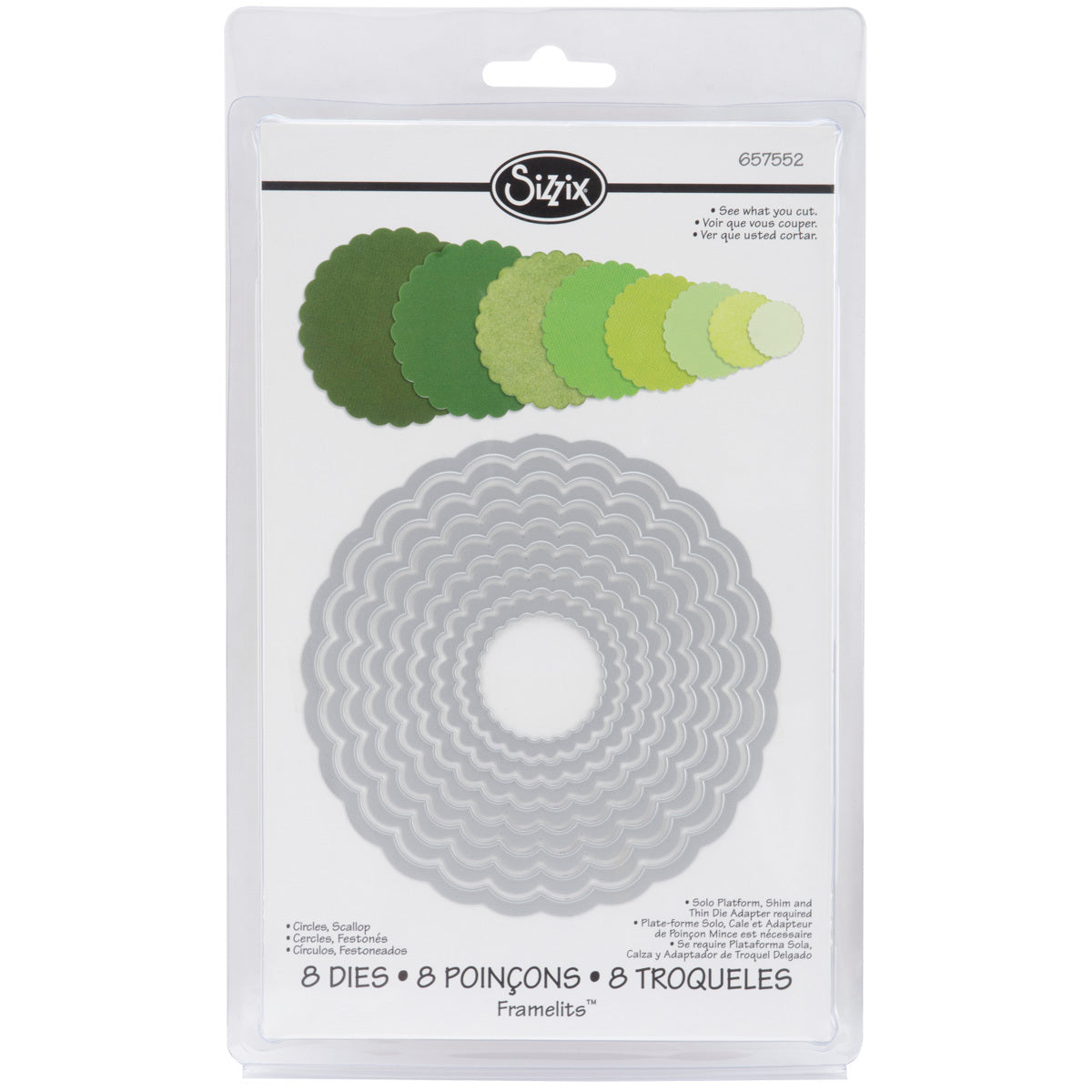 Sizzix Framelits Dies 8/Pkg - Scallop Circles