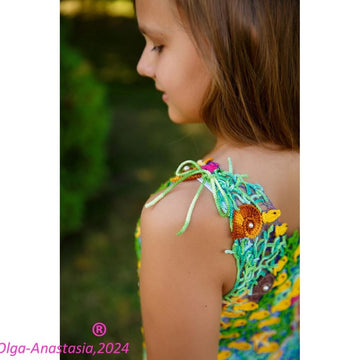 Crochet lace tunic for girls for the sea