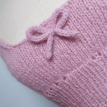 Knitted Cami Vest Top with Bow