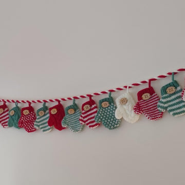 Mini Mittens Christmas Advent Calendar Garland