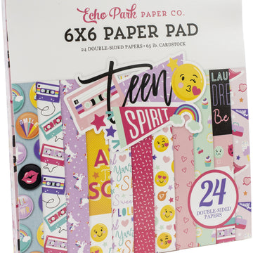 Echo Park Paper Echo Park Double-Sided Paper Pad 6"X6" 24/Pkg - Teen Spirit Girl, 12 Designs/2 Each
