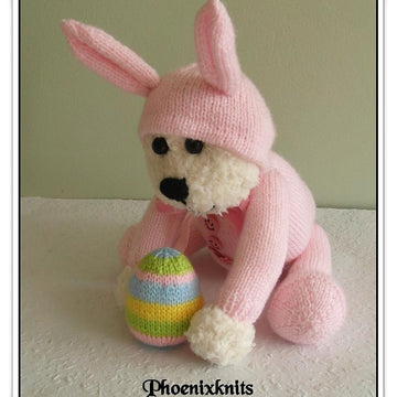 Teddy in a bunny onesie