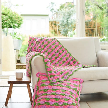 Crochet Blankets and Cushion Cover in Stylecraft Chenille Chunky - 10248 - Downloadable PDF