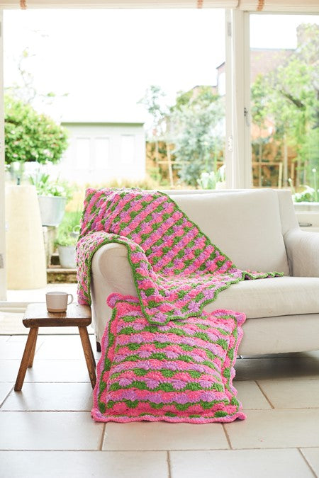 Crochet Blankets and Cushion Cover in Stylecraft Chenille Chunky - 10248 - Downloadable PDF