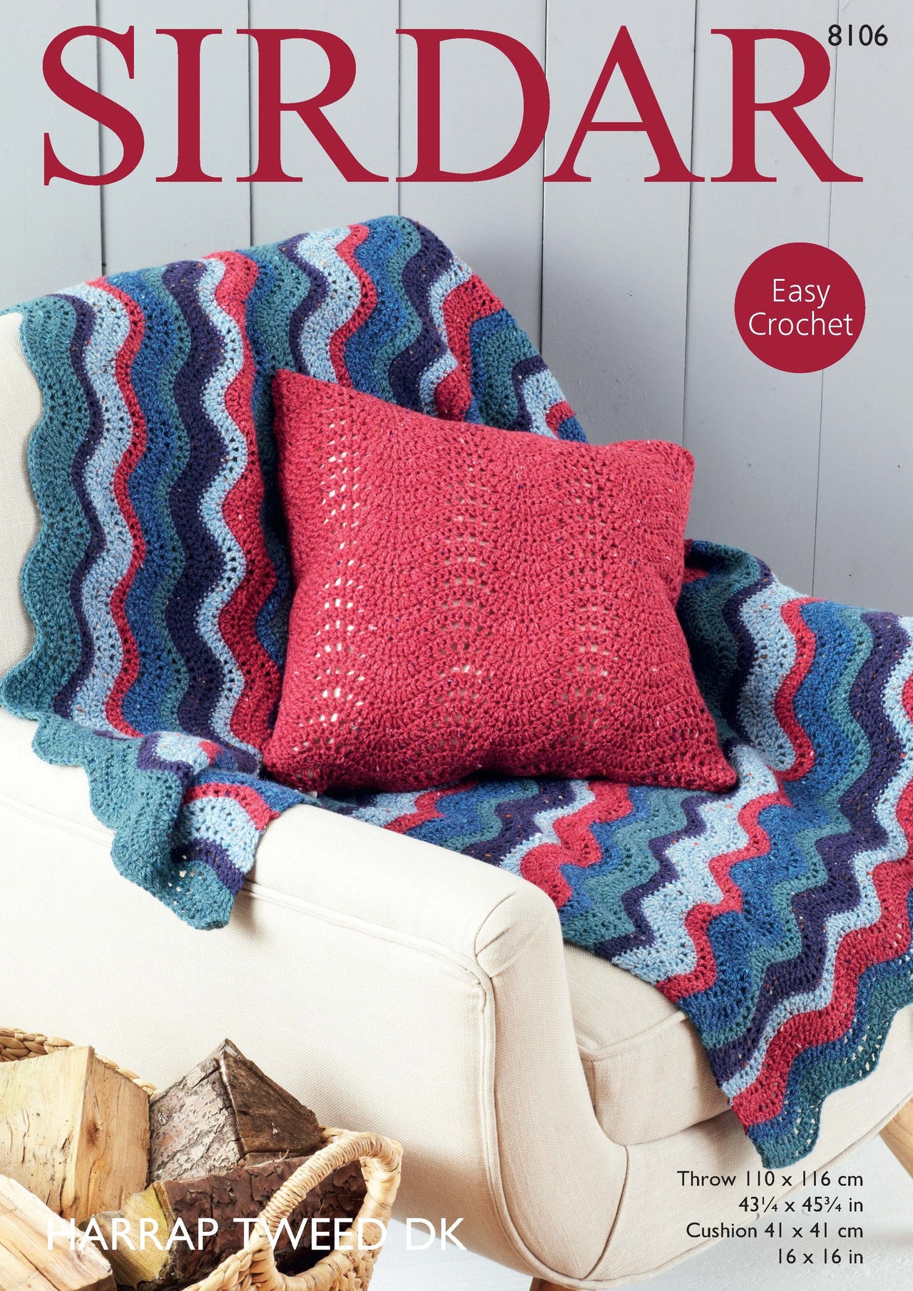 Throw & Cushion Cover in Sirdar Harrap Tweed DK - 8106 - Downloadable PDF