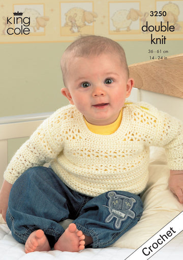 Crochet Cardigan Bolero Waistcoat & Sweater in King Cole Comfort DK - 3250 - Leaflet