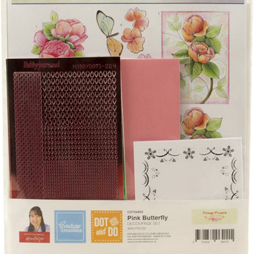 Artdeco Creations Couture Creations Hobbydots 3D Push Out Kit - Vintage Pink Butterfly
