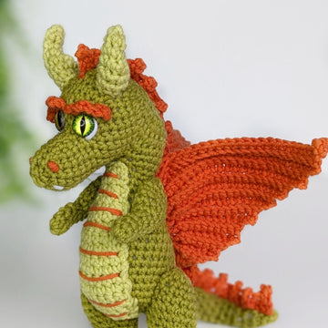 Gustav the Dragon crochet pattern, amigurumi dragon pattern
