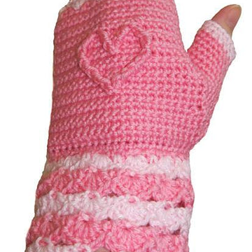 Crochet Cabled Heart Mitts