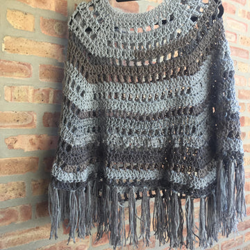 Shades Of Gray Crochet Poncho