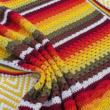 Cosy Autumn Rainbow Blanket