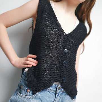 Beginner Friendly Garter Stitch Knitted Waistcoat