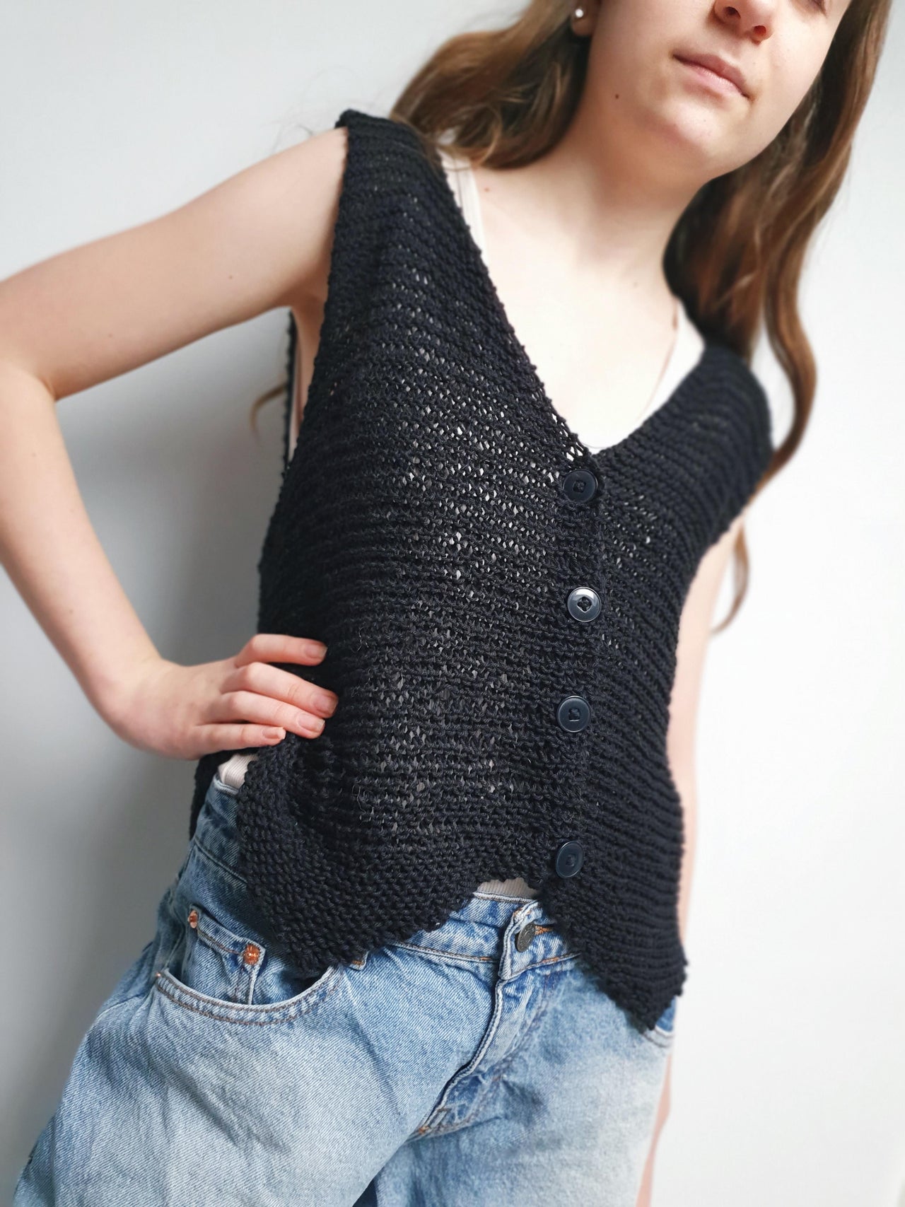 Beginner Friendly Garter Stitch Knitted Waistcoat