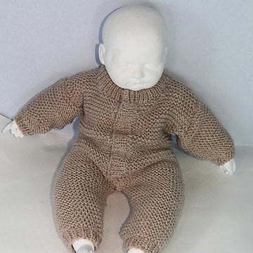 Baby Simple Aran Garter Stitch Onesie