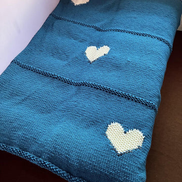 Moss Stitch Hearts Blanket