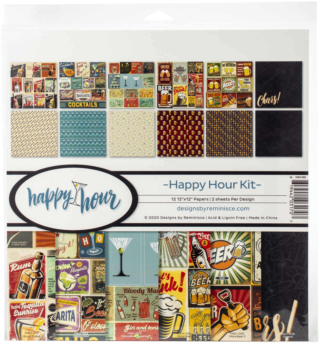 Reminisce Collection Kit 12"X12" - Happy Hour