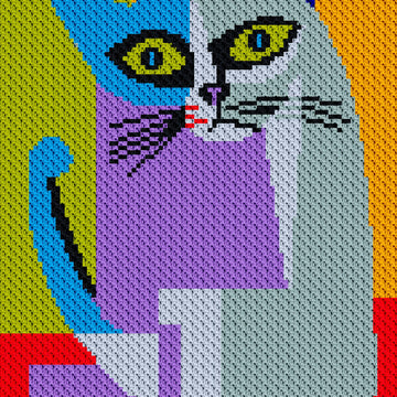 Cubism Cat C2C Crochet Pattern