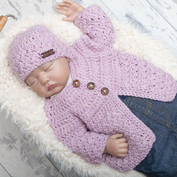 Round neck newborn cardigan 001