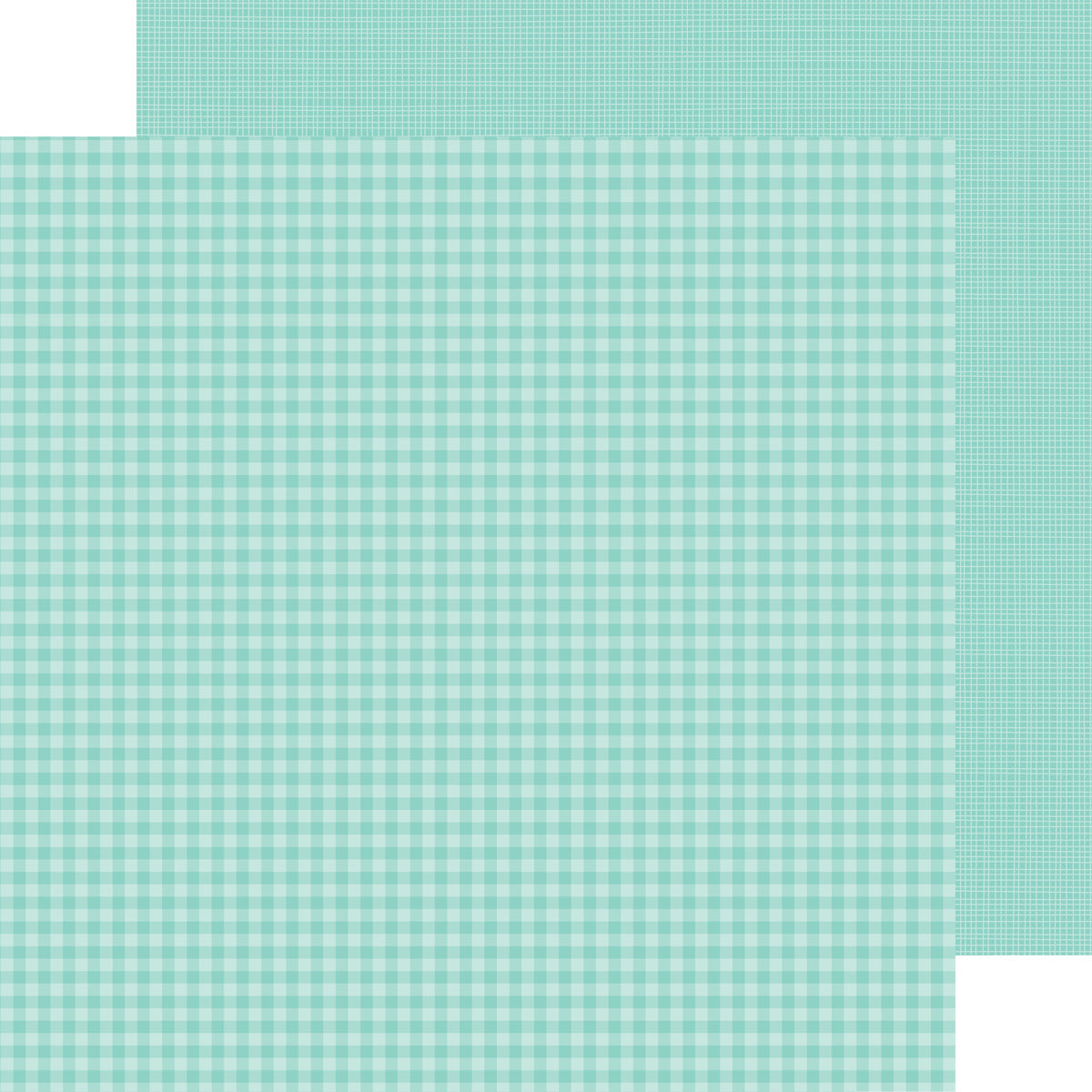 Doodlebug Petite Prints Gingham/Linen Cardstock 12"X12" 25/Pkg - Pistachio
