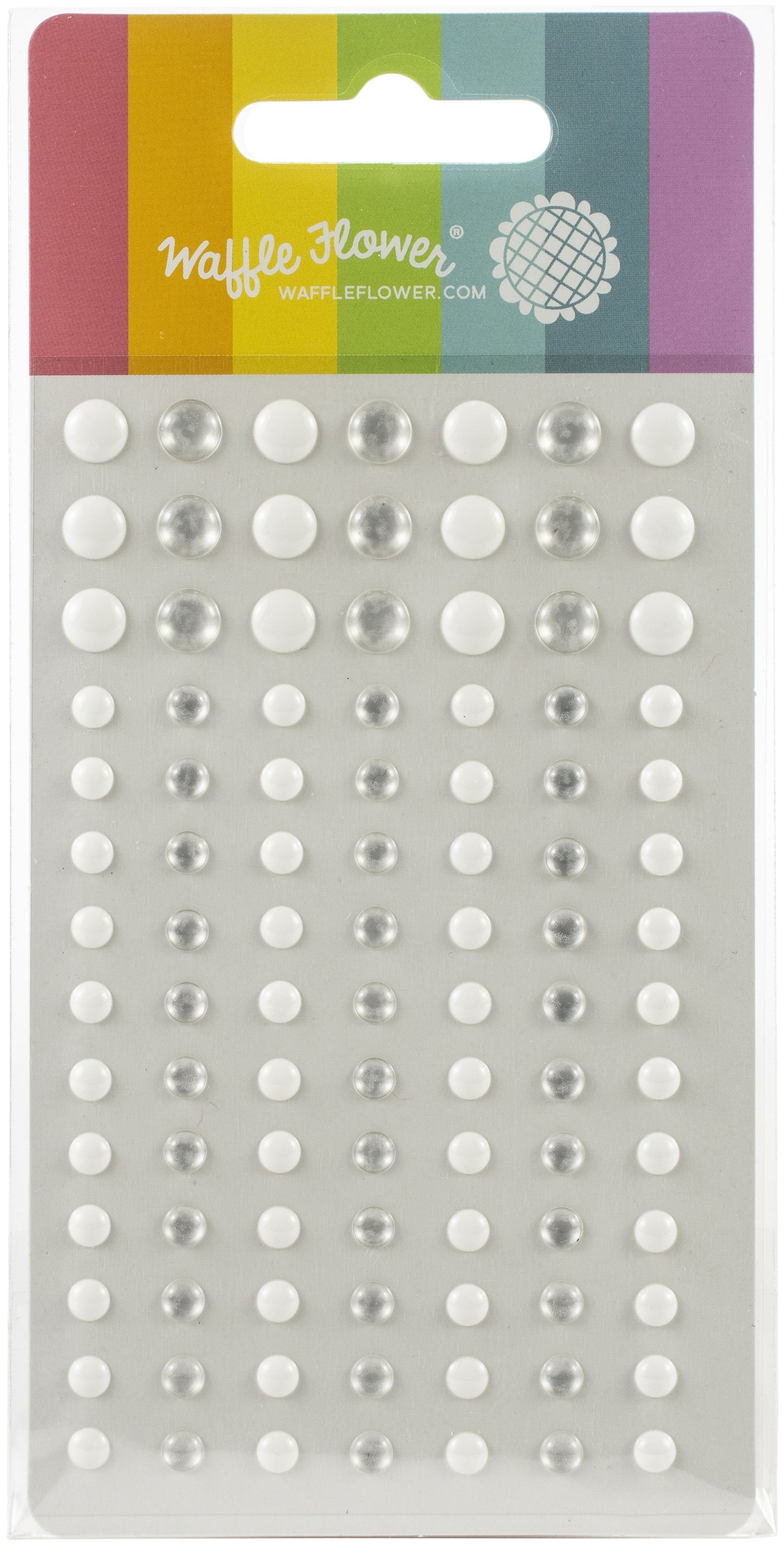 Waffle Flower Crafts Enamel Dots - Clean & Clear-White & Clear