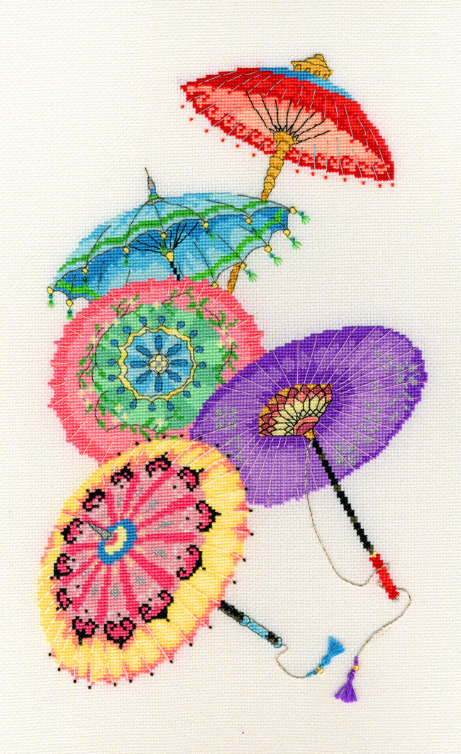 Bothy Threads Parasols Cross Stitch Kit - 22cm x 36cm