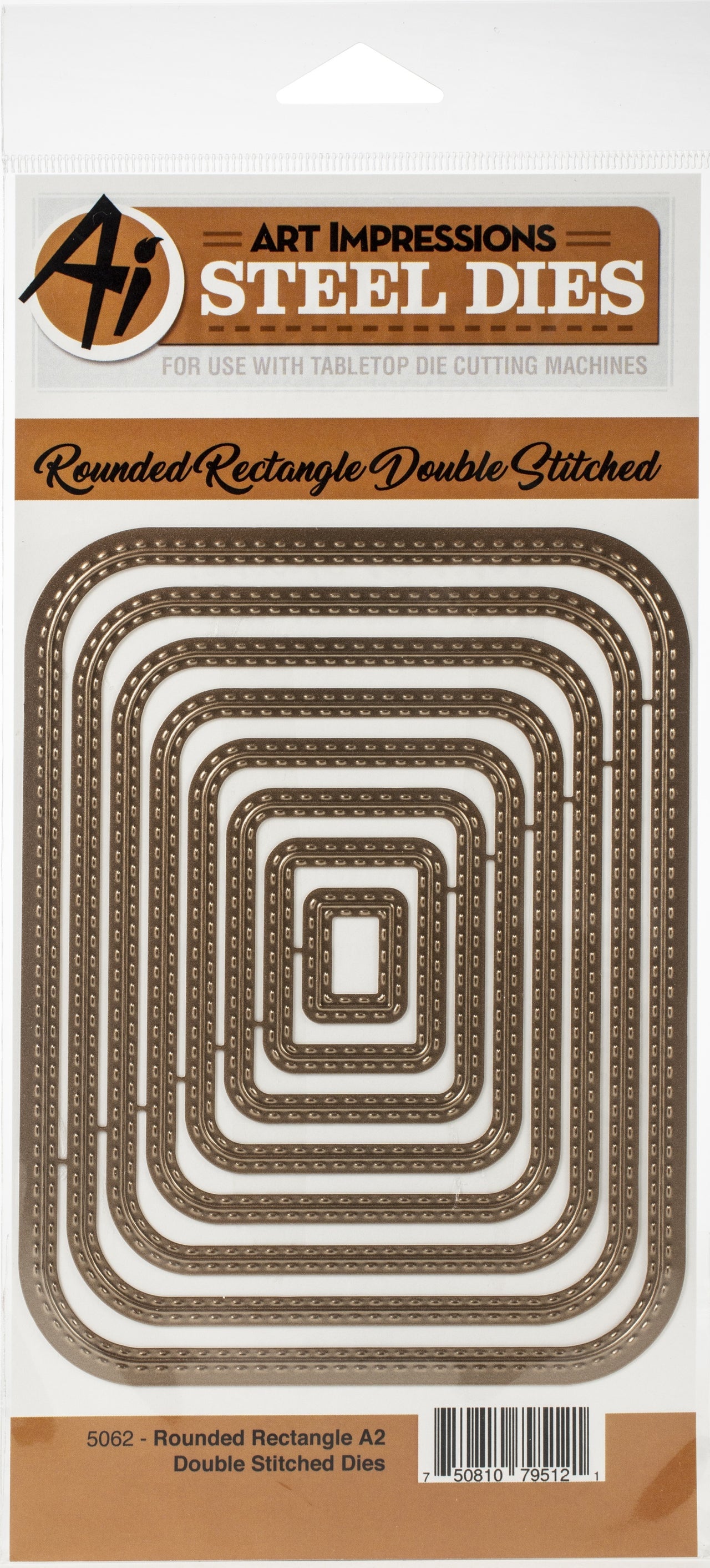 Art Impressions Die - Rounded Rectangle A2 Double Stitched
