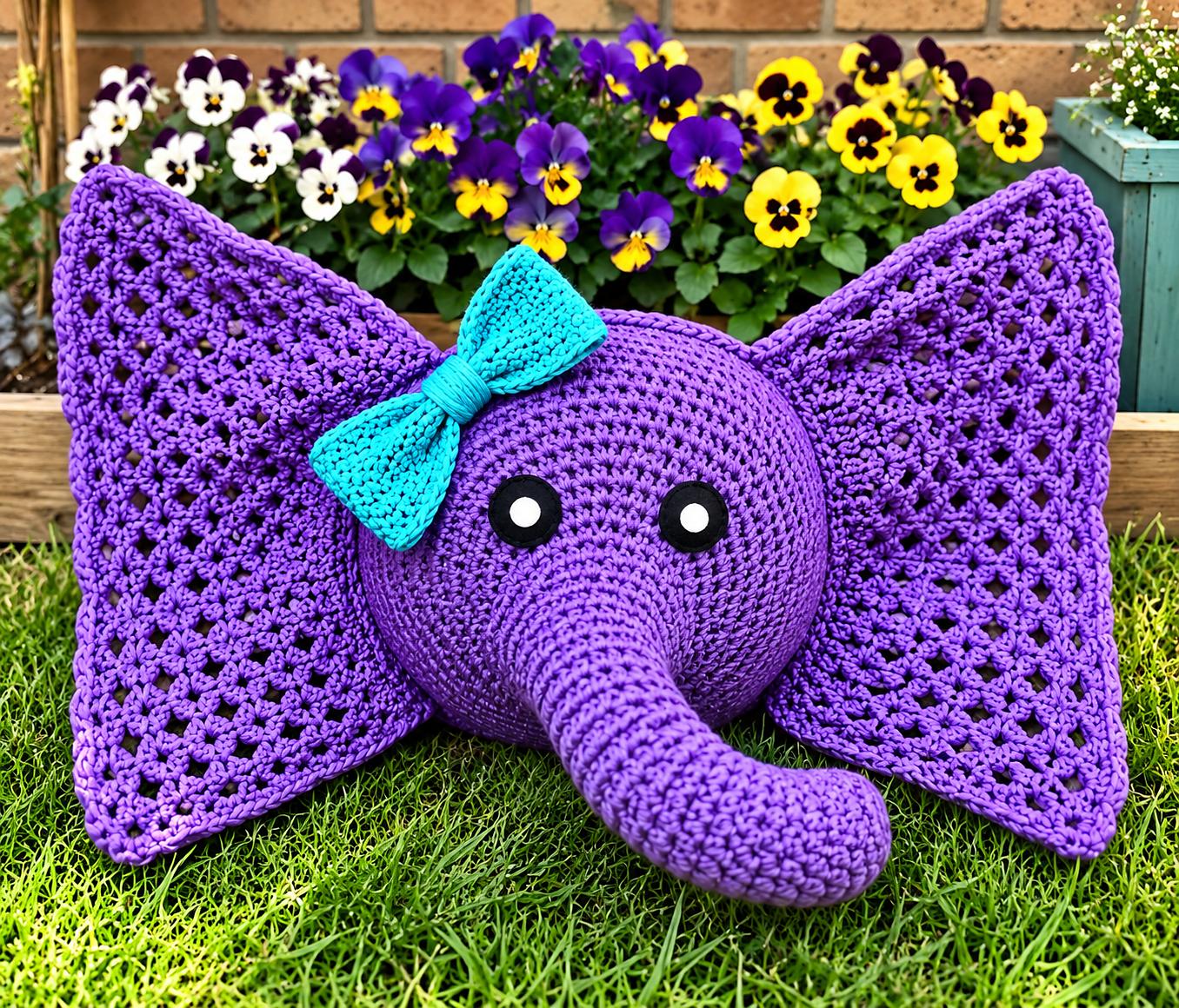 Large Elephant Pillow Crochet Pattern