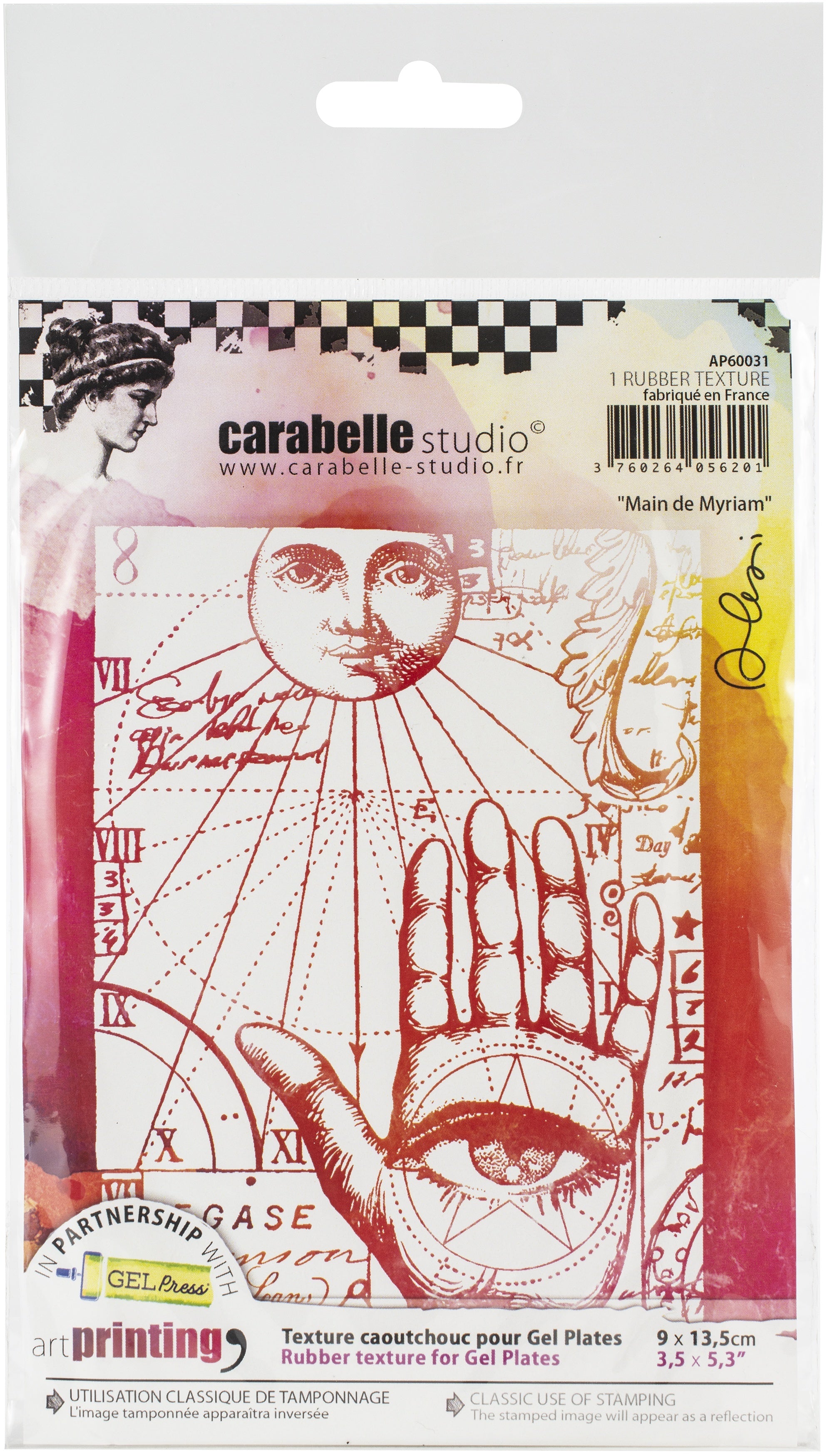 Carabelle Studio Art Printing A6 Rubber Texture Plate - Myriam's Hand