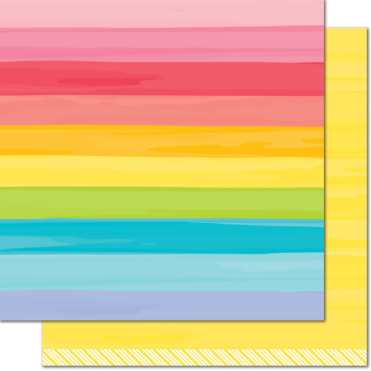 Lawn Fawn Really Rainbow Double-Sided Cardstock 12"X12" 12/Pkg - Yellow Brick Road