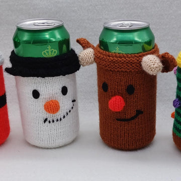 PDF Christmas DK knitting pattern - Can Sleeve Cosy/Cosies