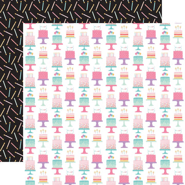 Echo Park Paper It's Your Birthday Girl Double-Sided Cardstock 12"X12" 25/Pkg - Birthday Girl Cakes