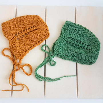 Lace Seed Stitch Baby Bonnet