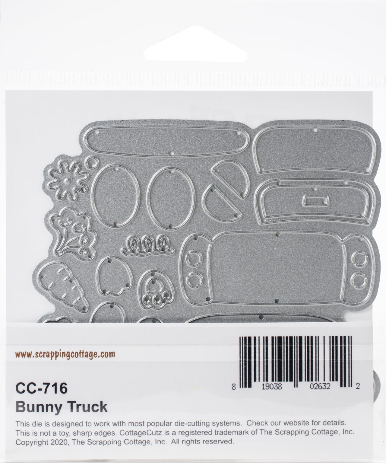 CottageCutz Dies - Bunny Truck 2.5"X2.4"