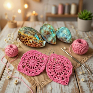 Crochet Leaf Earrings Pattern PDF + Video Tutorial for Beginners