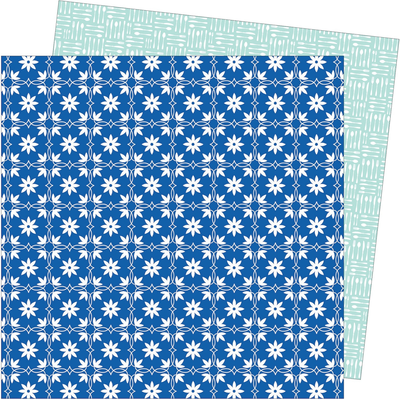American Crafts Damask Love Write At Home Double-Sided Cardstock 12"X12" 25/Pkg - Spoon Me