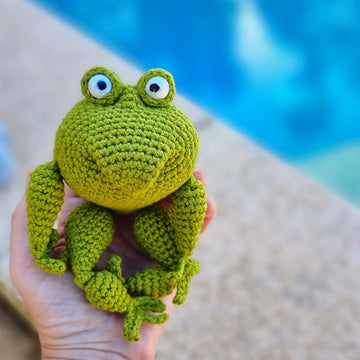 Frog amigurumi keychain bag charm with jacket crochet pattern P19