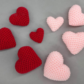 Hearts amigurumi, 4 sizes