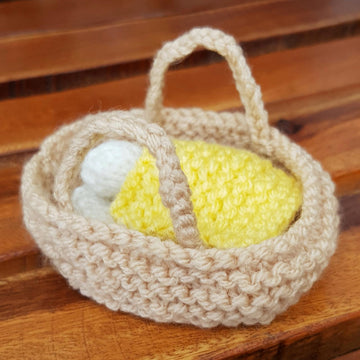 Knitted Basket of Mini Eggs