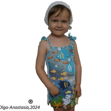 Crochet lace tunic for girls