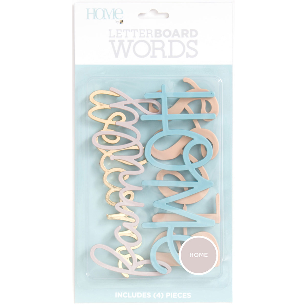 American Crafts DCWV Letterboard Words 4/Pkg - Home